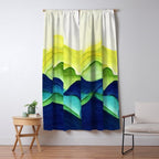 Abstract in Yellow, Green and Blue Window Curtain Gallery Image 5