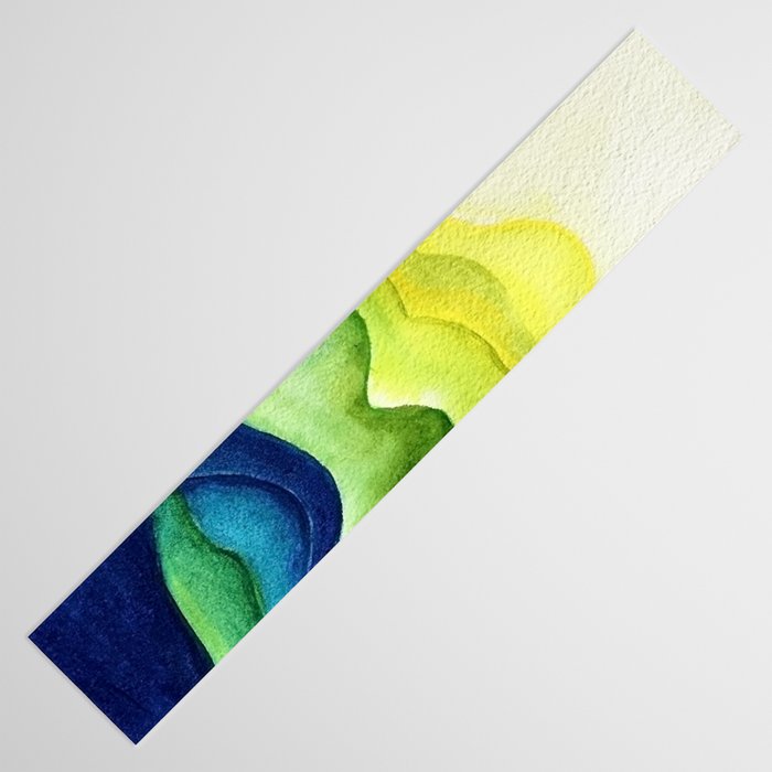 Abstract in Yellow, Green and Blue Table Runner Gallery Image 3