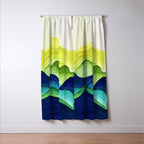 Abstract in Yellow, Green and Blue Window Curtain Gallery Image 3