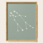 Gemini Zodiac Star Constellation Line Art Soft Sage Serving Tray Gallery Image 1