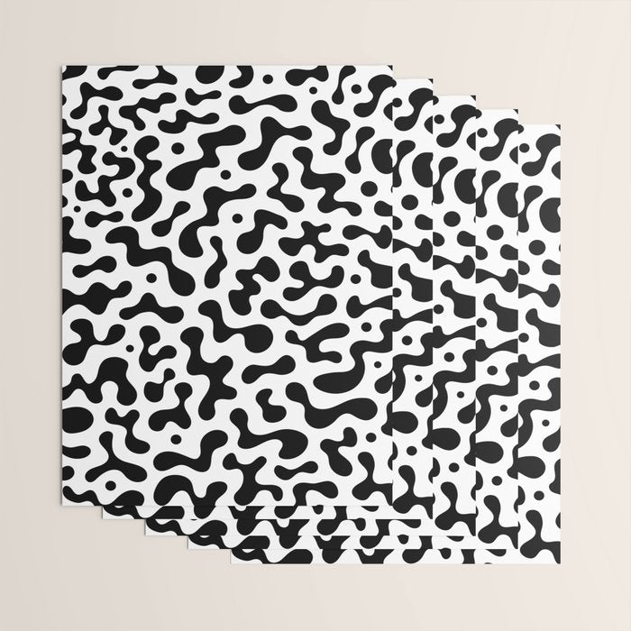 Abstract black organic liquid shape pattern Wrapping Paper Gallery Image 3