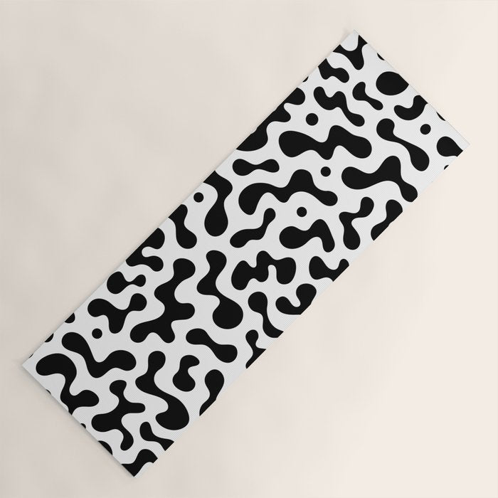 Abstract black organic liquid shape pattern Yoga Mat Gallery Image 1