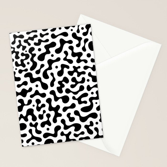 Abstract black organic liquid shape pattern Stationery Card Gallery Image 2
