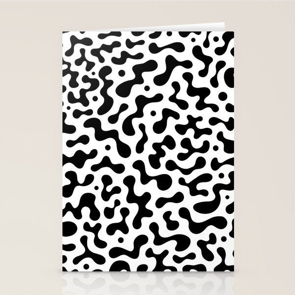 Abstract black organic liquid shape pattern Stationery Card Gallery Image 2