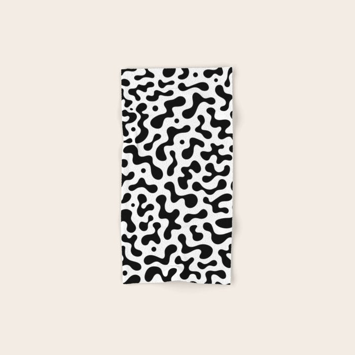 Abstract black organic liquid shape pattern Bath Towel Gallery Image 1