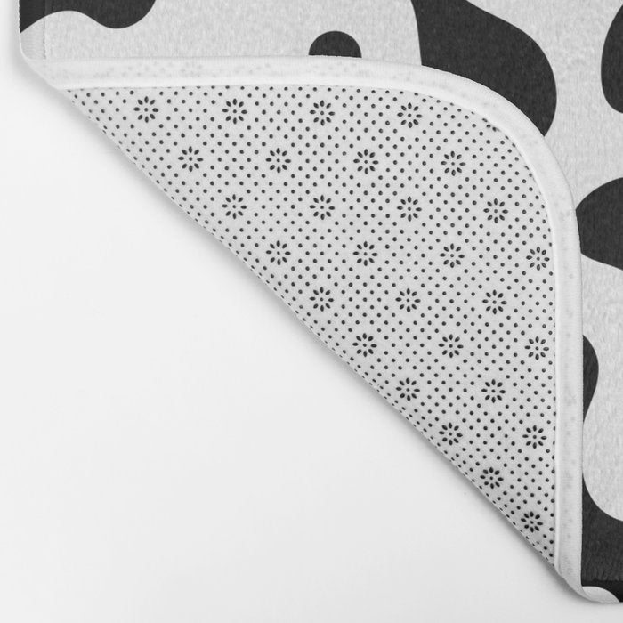 Abstract black organic liquid shape pattern Bath Mat Gallery Image 2
