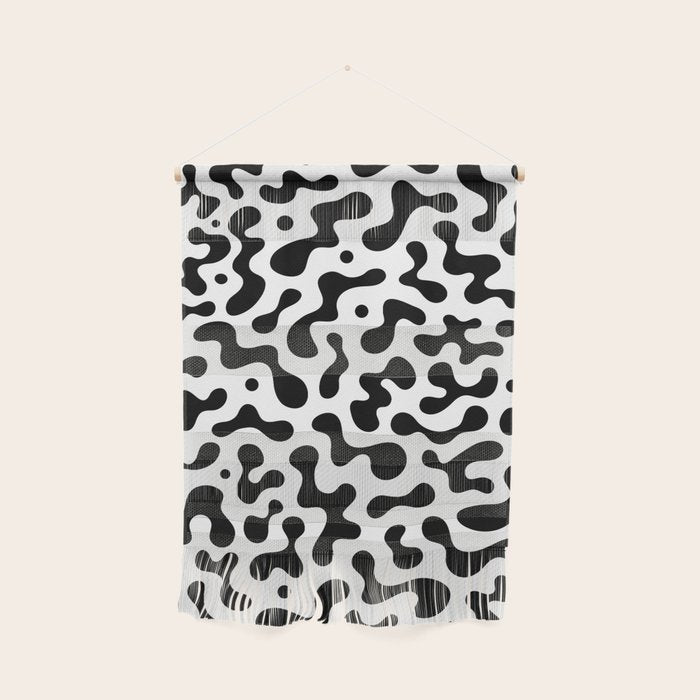 Abstract black organic liquid shape pattern Wall Hanging Gallery Image 1