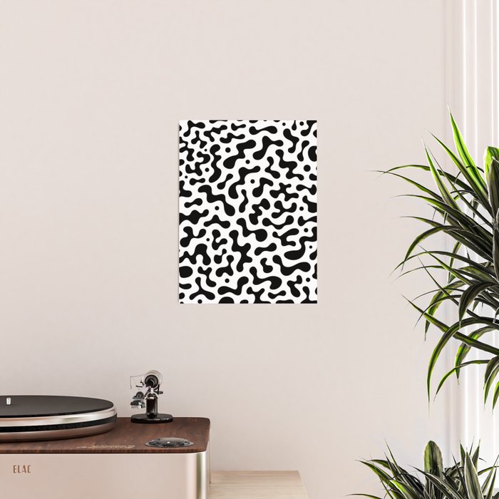 Abstract black organic liquid shape pattern Poster Gallery Image 2