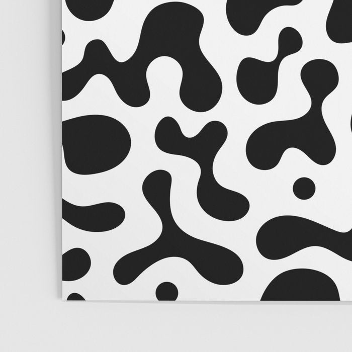 Abstract black organic liquid shape pattern Poster Gallery Image 3