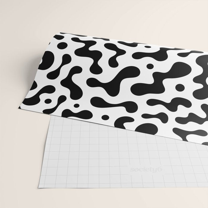 Abstract black organic liquid shape pattern Wrapping Paper Gallery Image 2