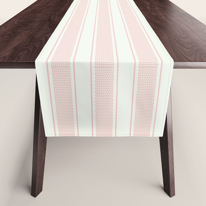 Vintage pastel pink stripes pattern Table Runner Gallery Image 1