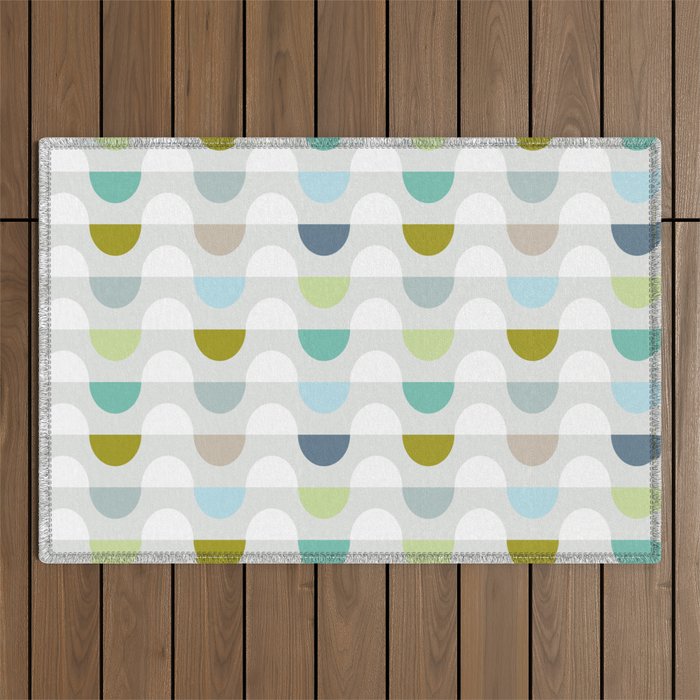 City life facade 2 soft grey Outdoor Rug Gallery Image 1