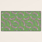 Crocodiles (Textured Green and Pink) Desk Mat Gallery Image 3