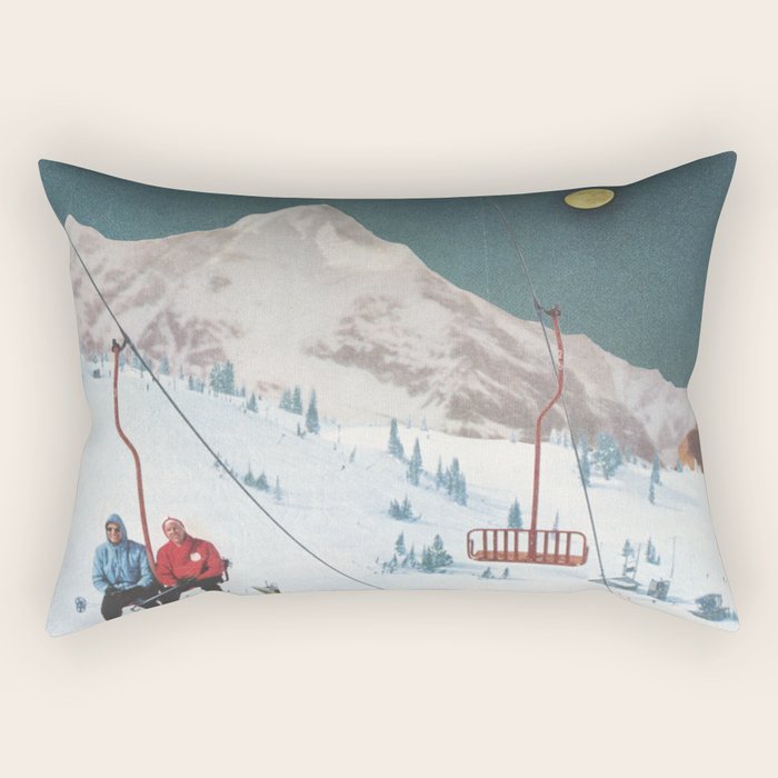 Bridger Skiing Rectangular Pillow Gallery Image 1