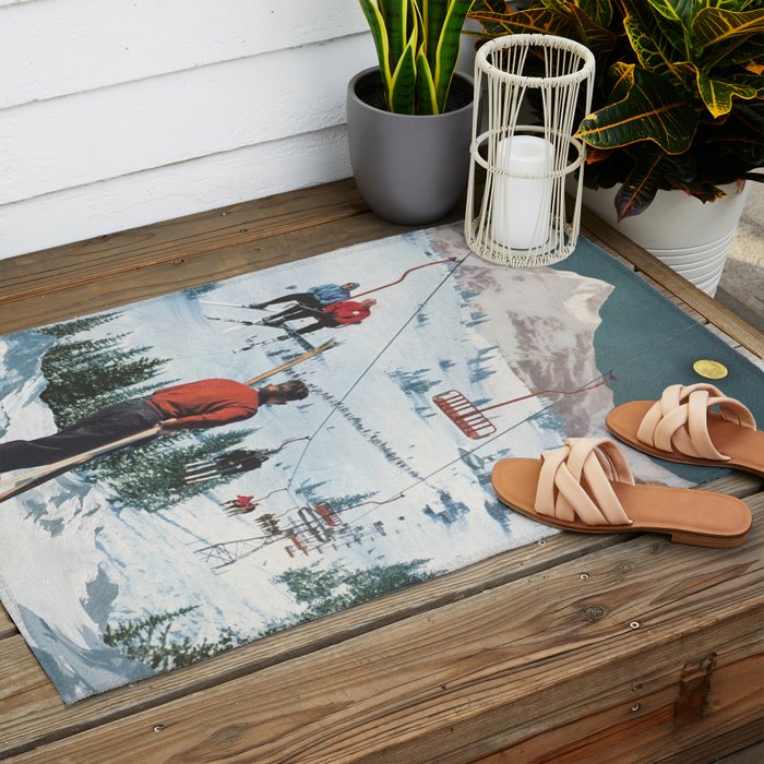 Bridger Skiing Outdoor Rug Gallery Image 2