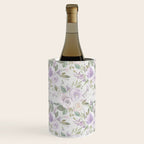 Lavender pastel green white watercolor floral pattern Wine Chiller Gallery Image 1