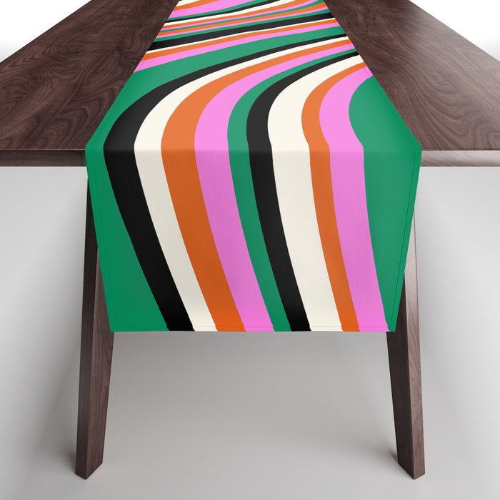 Wavy Stripes XIV - Bold Retro Table Runner Gallery Image 1