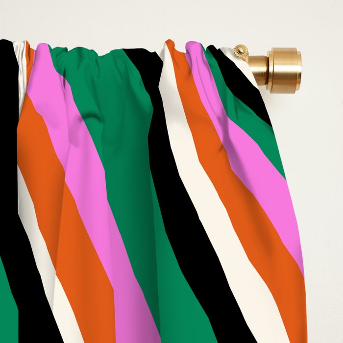 Wavy Stripes XIV - Bold Retro Window Curtain Gallery Image 2