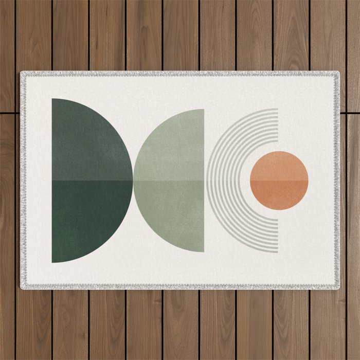 Minimal Geometric Shapes 175 Outdoor Rug Gallery Image 1