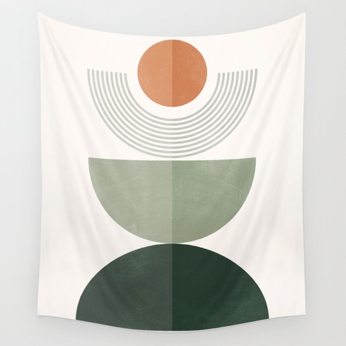 Minimal Geometric Shapes 175 Wall Tapestry Gallery Image 1