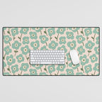 Little flowers aqua Desk Mat Gallery Image 1