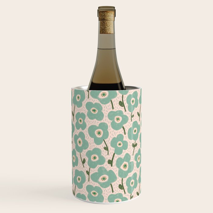 Little flowers aqua Wine Chiller Gallery Image 3