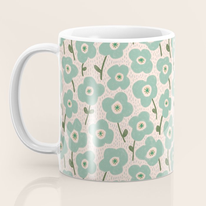 Little flowers aqua Coffee Mug Gallery Image 3
