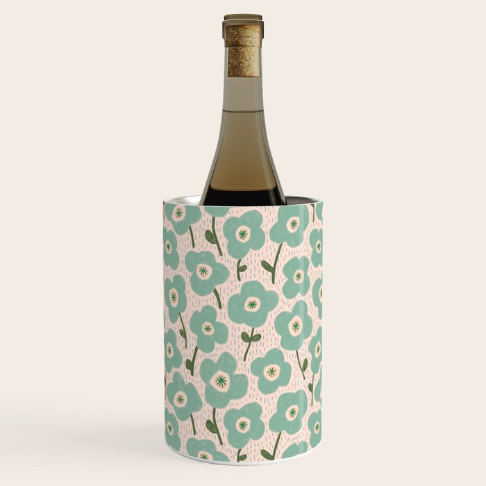 Little flowers aqua Wine Chiller Gallery Image 1
