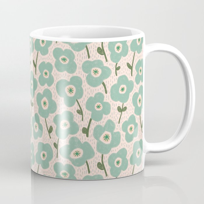 Little flowers aqua Coffee Mug Gallery Image 1