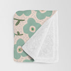 Little flowers aqua Throw Blanket Gallery Image 3