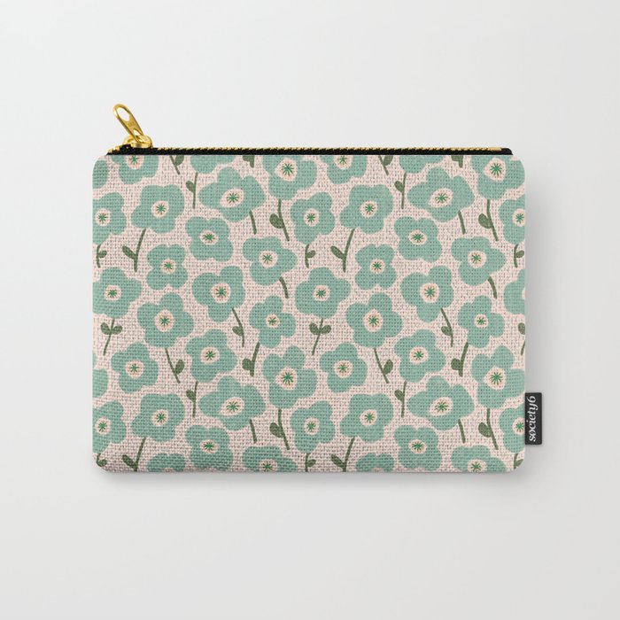 Little flowers aqua Carry All Pouch Gallery Image 1