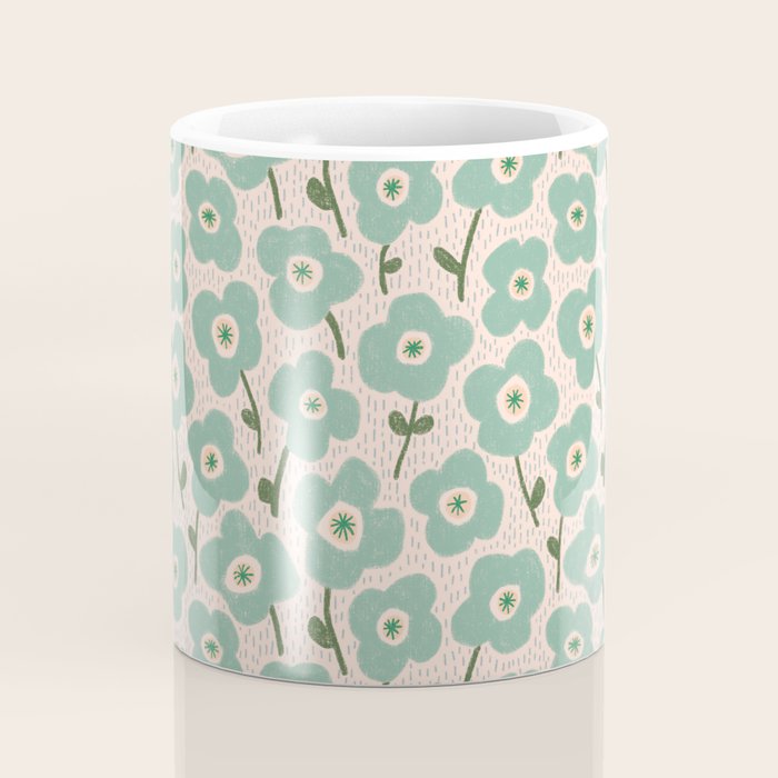 Little flowers aqua Coffee Mug Gallery Image 4