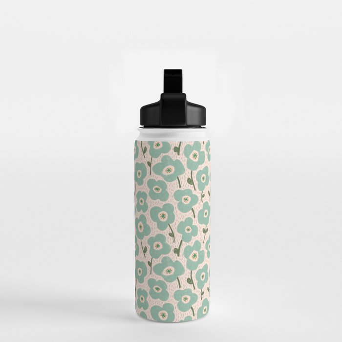 Little flowers aqua Water Bottle Gallery Image 2