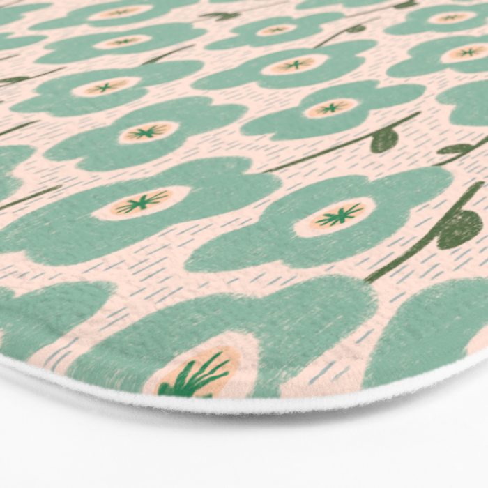 Little flowers aqua Bath Mat Gallery Image 3