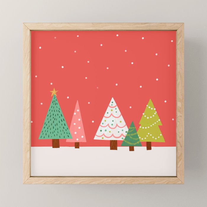 Holly Jolly Trees Mini Art Print Gallery Image 1