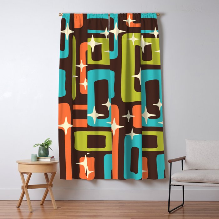 Retro Mid Century Modern Abstract Pattern 632 Window Curtain Gallery Image 5