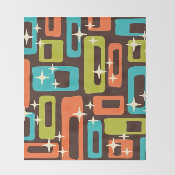 Retro Mid Century Modern Abstract Pattern 632 Throw Blanket Gallery Image 2