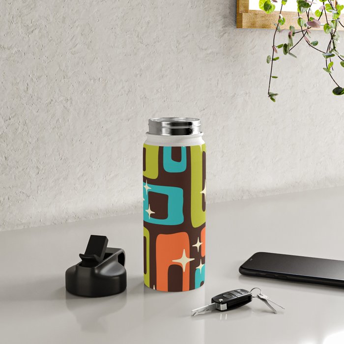 Retro Mid Century Modern Abstract Pattern 632 Water Bottle Gallery Image 4