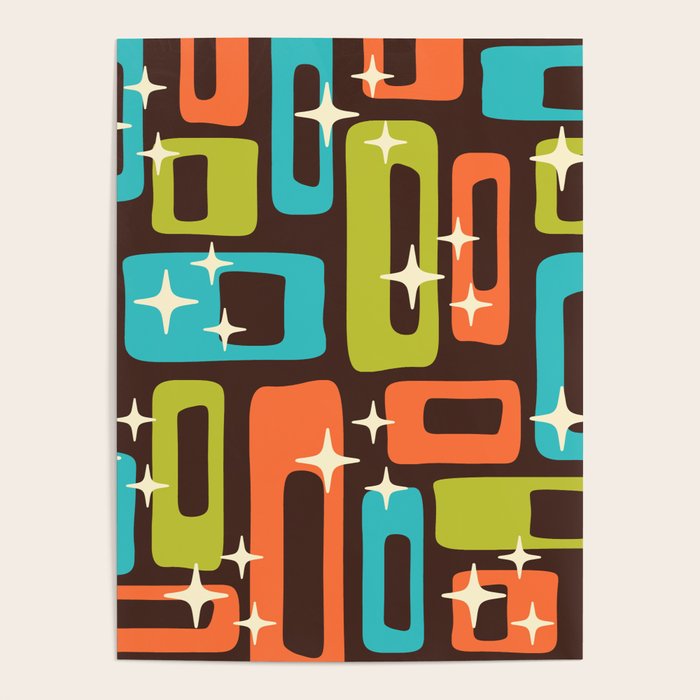 Retro Mid Century Modern Abstract Pattern 632 Poster Gallery Image 1