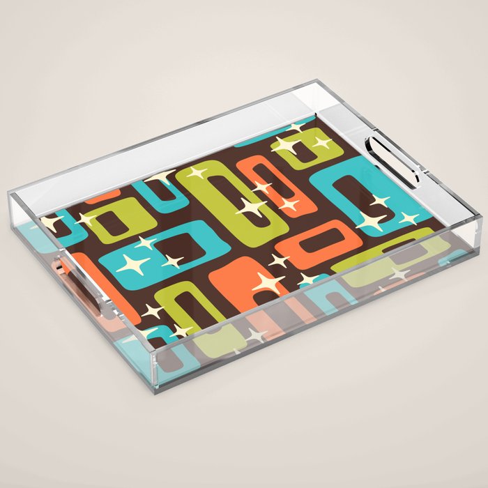 Retro Mid Century Modern Abstract Pattern 632 Acrylic Tray Gallery Image 1