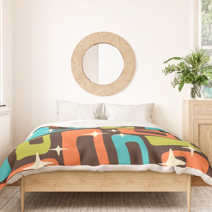Retro Mid Century Modern Abstract Pattern 632 Duvet Cover Gallery Image 3