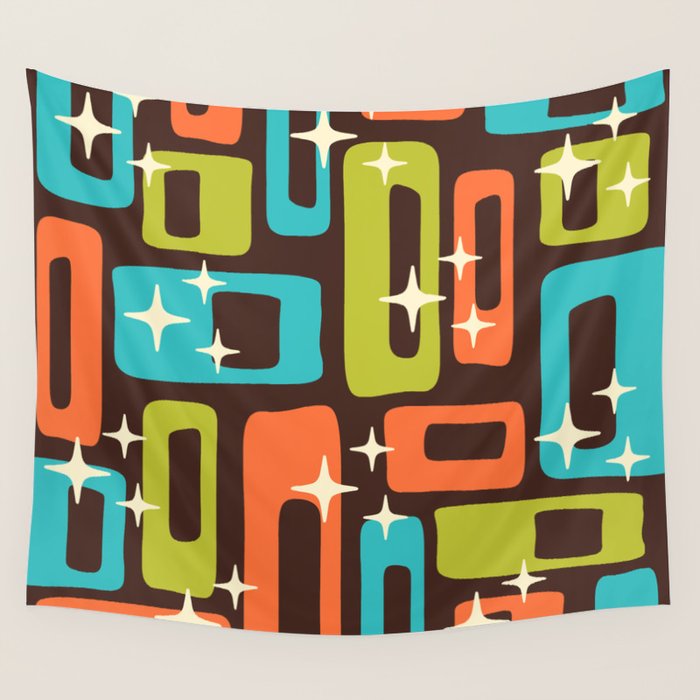 Retro Mid Century Modern Abstract Pattern 632 Wall Tapestry Gallery Image 4
