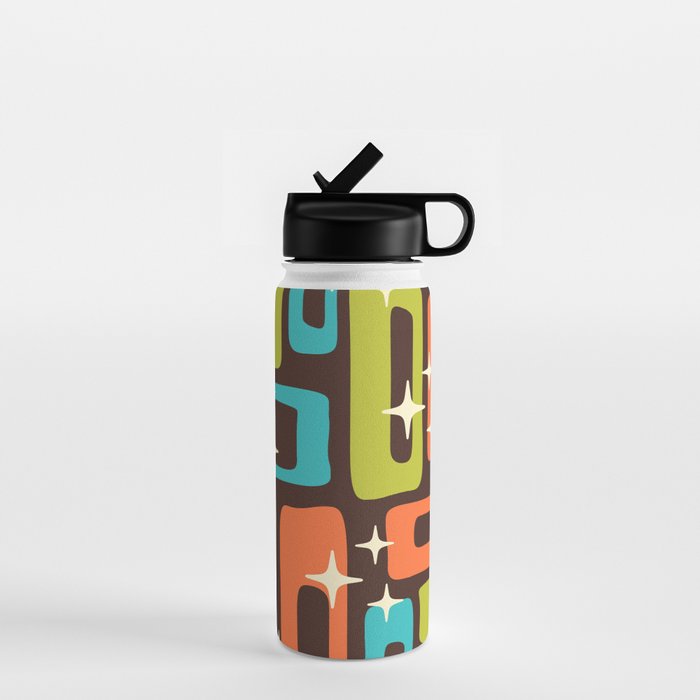 Retro Mid Century Modern Abstract Pattern 632 Water Bottle Gallery Image 1