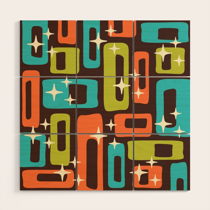 Retro Mid Century Modern Abstract Pattern 632 Wood Wall Art Gallery Image 1