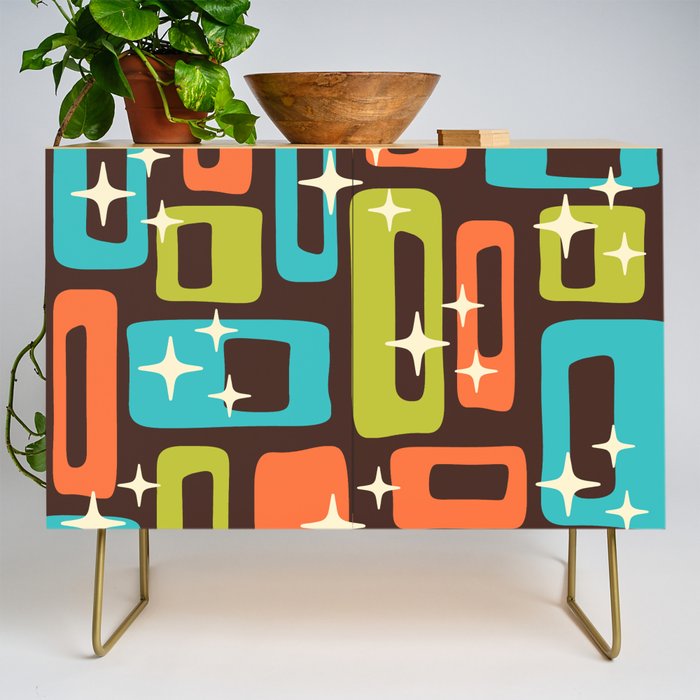 Retro Mid Century Modern Abstract Pattern 632 Credenza Gallery Image 1