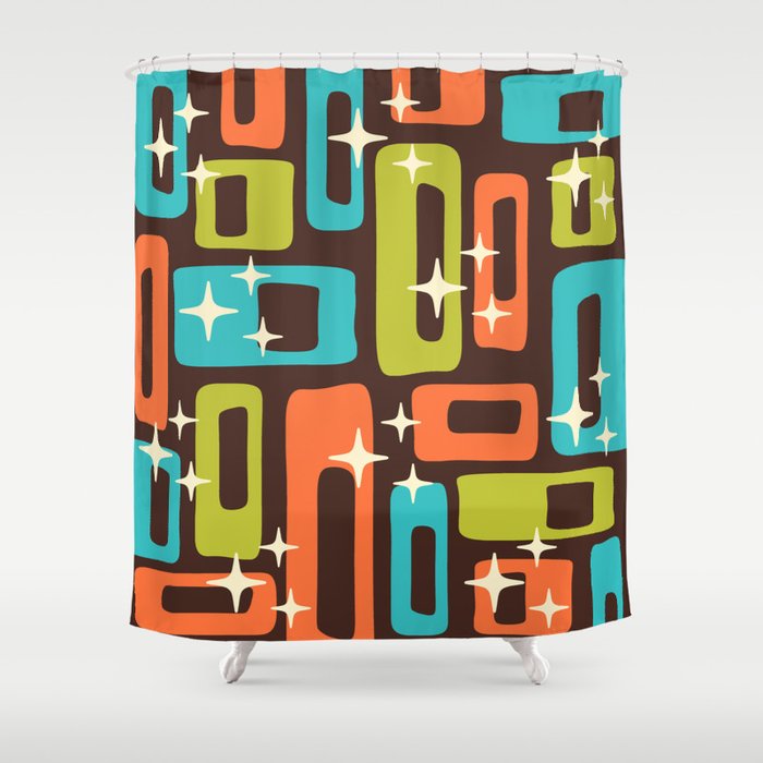 Retro Mid Century Modern Abstract Pattern 632 Shower Curtain Gallery Image 1