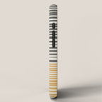 Natural Stripes Modern Minimalist Colour Block Pattern Charcoal Grey, Muted Mustard Gold, and Cream Beige iPhone Case Gallery Image 2