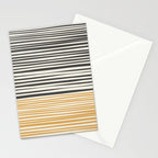 Natural Stripes Modern Minimalist Colour Block Pattern Charcoal Grey, Muted Mustard Gold, and Cream Beige Stationery Card Gallery Image 2