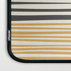 Natural Stripes Modern Minimalist Colour Block Pattern Charcoal Grey, Muted Mustard Gold, and Cream Beige Laptop Sleeve Gallery Image 3