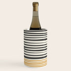 Natural Stripes Modern Minimalist Colour Block Pattern Charcoal Grey, Muted Mustard Gold, and Cream Beige Wine Chiller Gallery Image 2